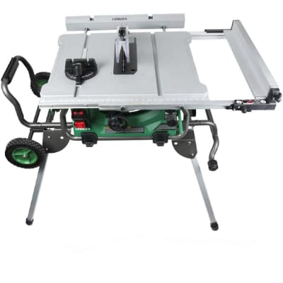 Hitachi C10RJ 10 15-Amp Jobsite Table Saw with 35 Rip Capacity and Fold and Roll Stand