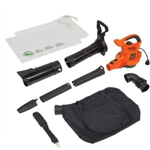 BLACK+DECKER 3-in-1 Electric Leaf Blower & Mulcher with Leaf Vacuum Kit