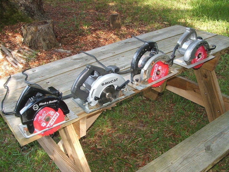 circular saws on a table