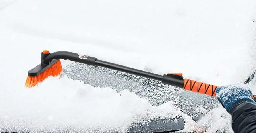 anngrowy 41 Ice Scraper Snow Brush for Car Snow Scraper and Brush Snow Broom Windshield Scraper Car Snow Removal Equipment Snow Cleaner for Car Squeegee Extendable Long Snow Brush Broom for SUV Truck 