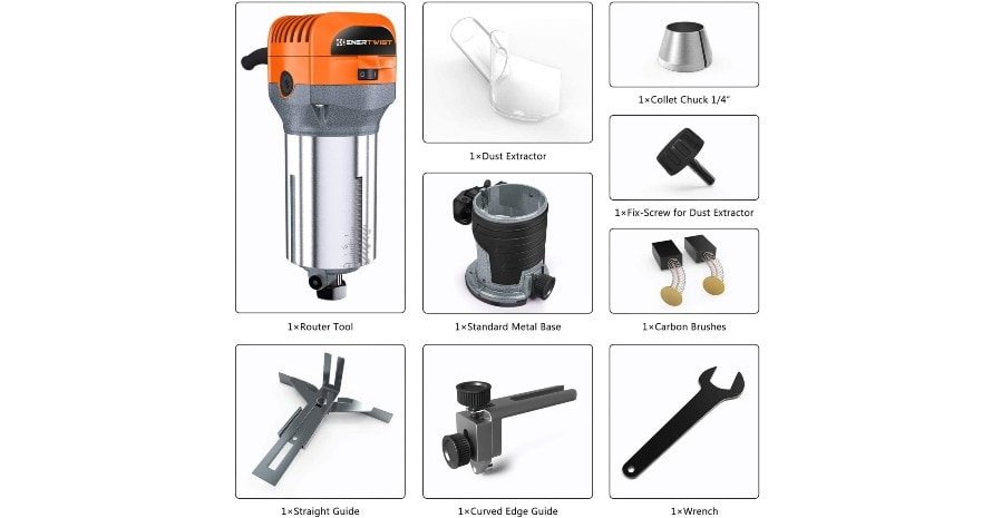 Enertwist Compact Router Tool what's in package