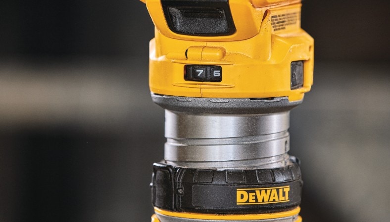 dewalt wood router close view