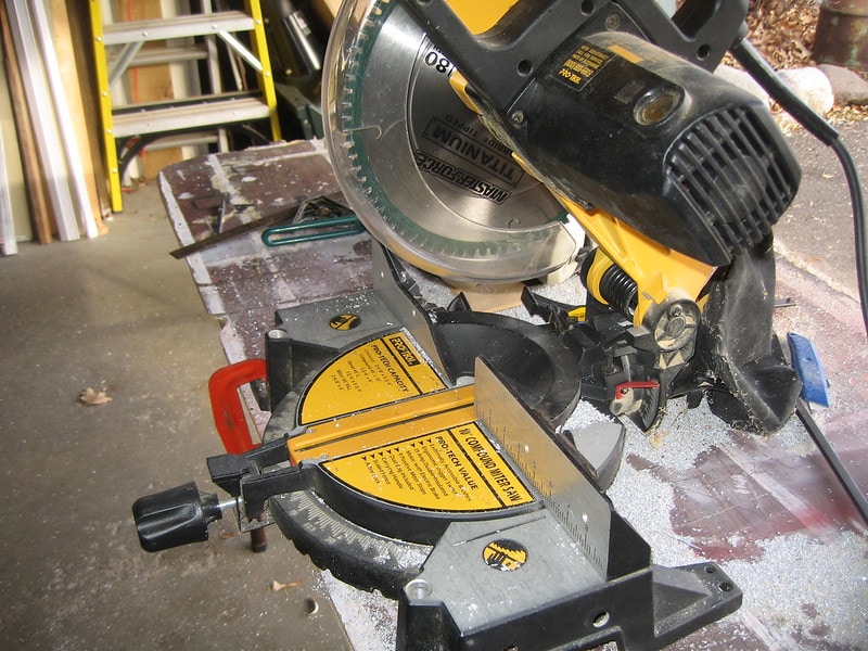 yellow miter saw