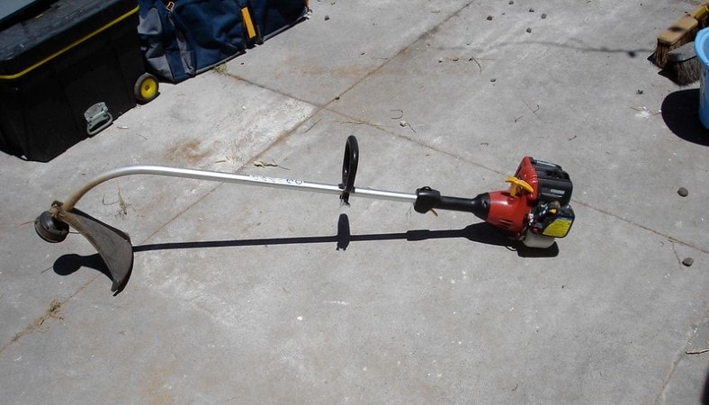 string trimmer on ground