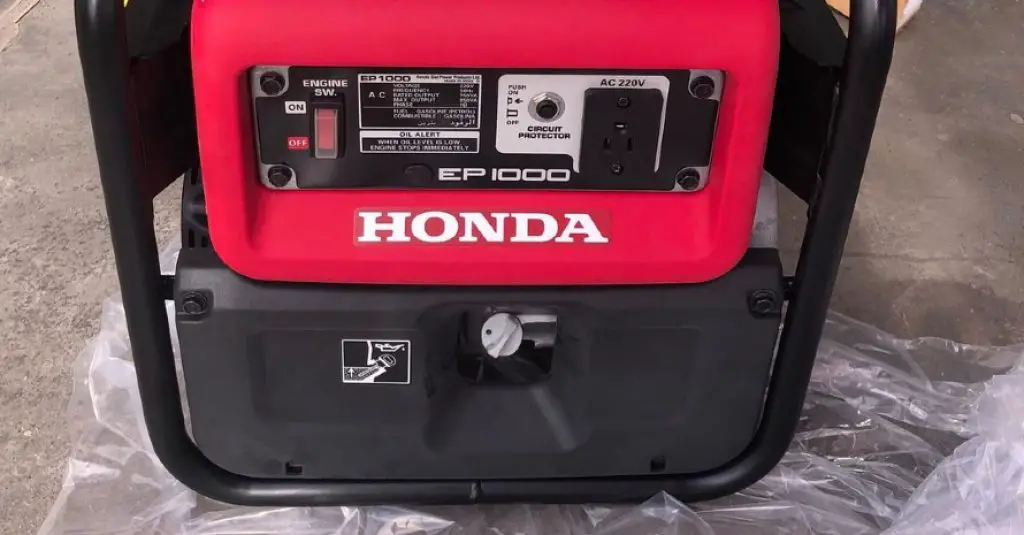 Red generator Honda back view