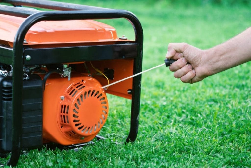 Running a generator for the light