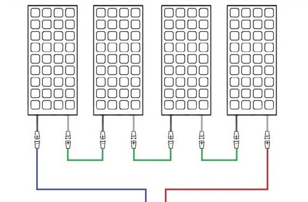 Diagram of the serial connection of solar panels