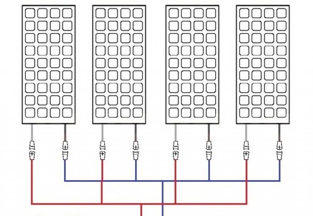 Diagram of the parallel connection of solar panels