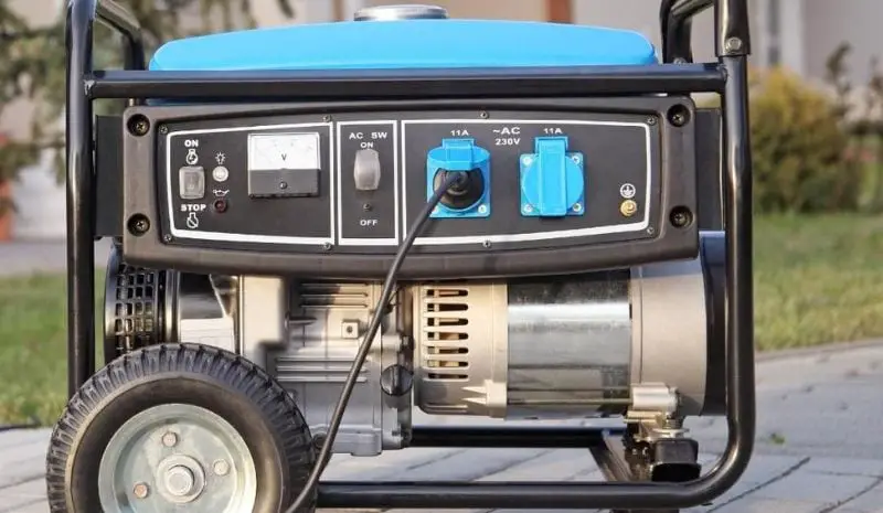 Portable generator on the drive