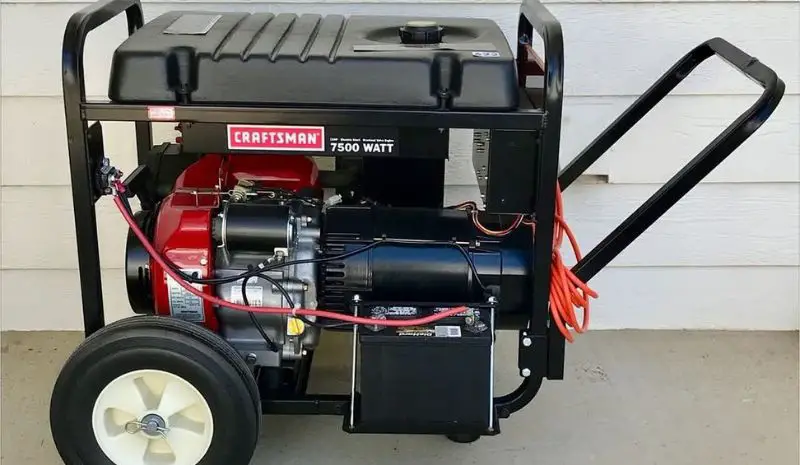Generator in front of house