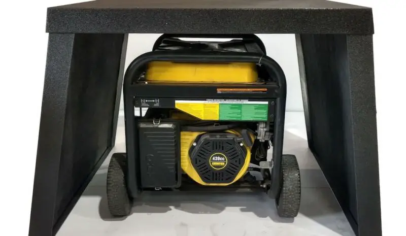 Black and yellow generator under the shelter