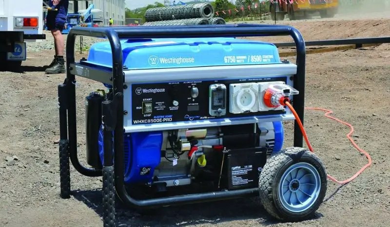 Blue generator on the ground