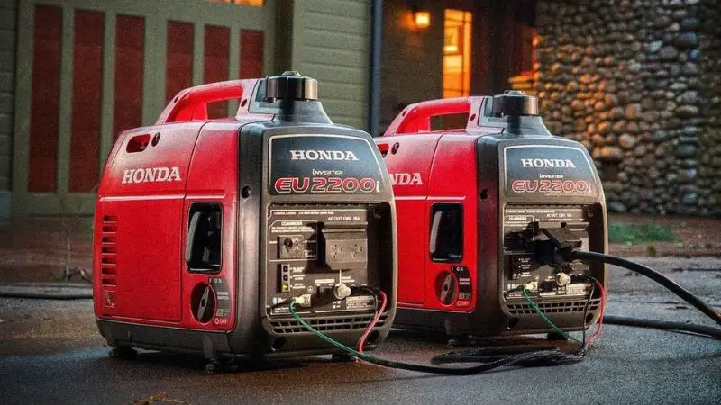2 Honda generators near the house