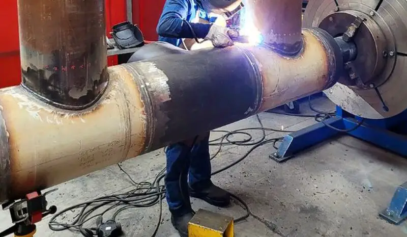 Using stick welder on a pipe
