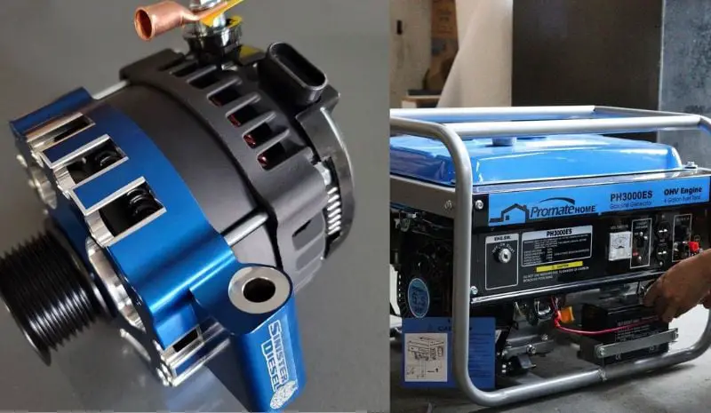 Black and blue alternator VS Black and blue generator