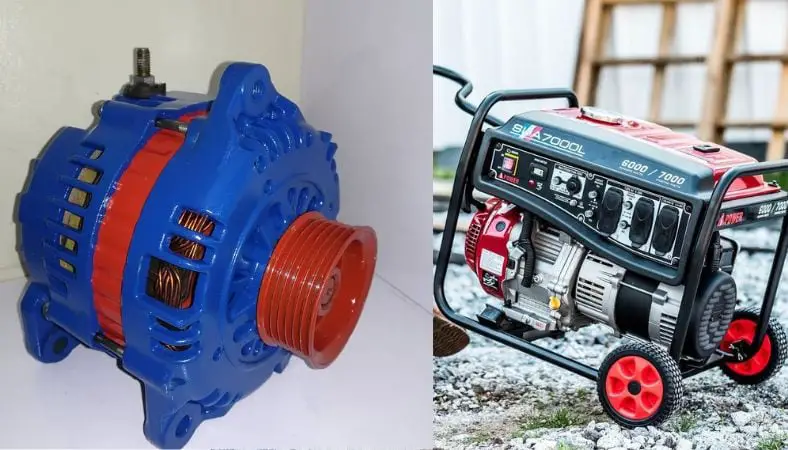 Red and dark blue alternator VS Black and red generator