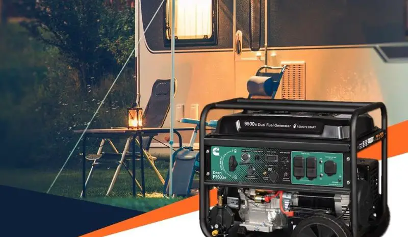 Generator in front of RV