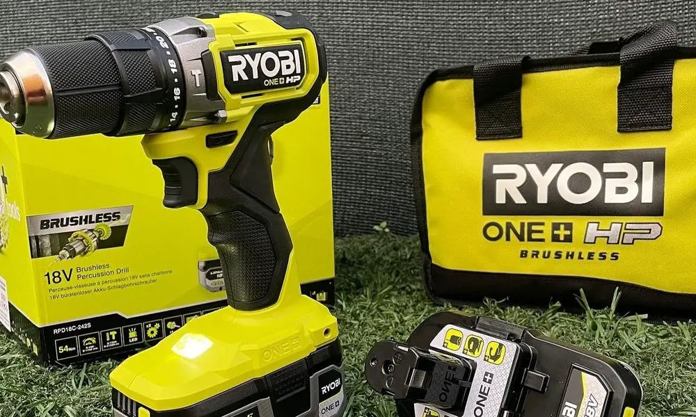 Ryobi drill and Ryobi tool bag