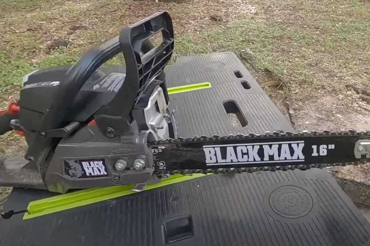 Black Max chainsaw on the table