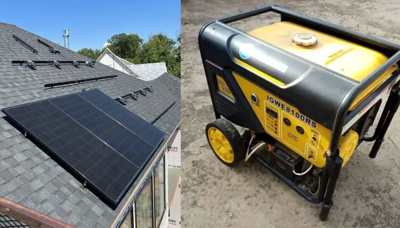 Generator on the ground VS Solar panels on the roof
