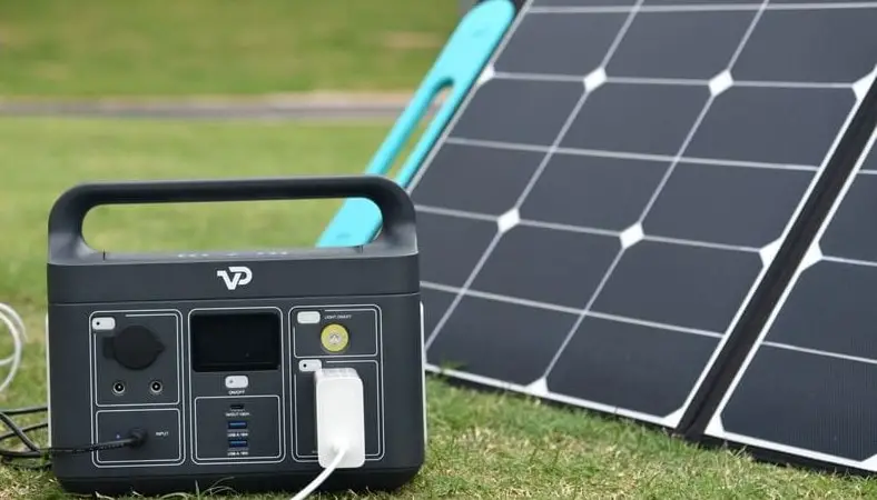 Solar generator on the grass